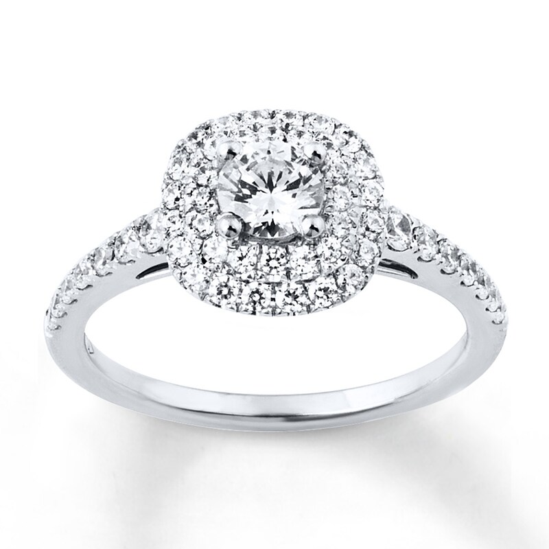Main Image 1 of Previously Owned Diamond Engagement Ring 1 ct tw Round-cut 14K White Gold