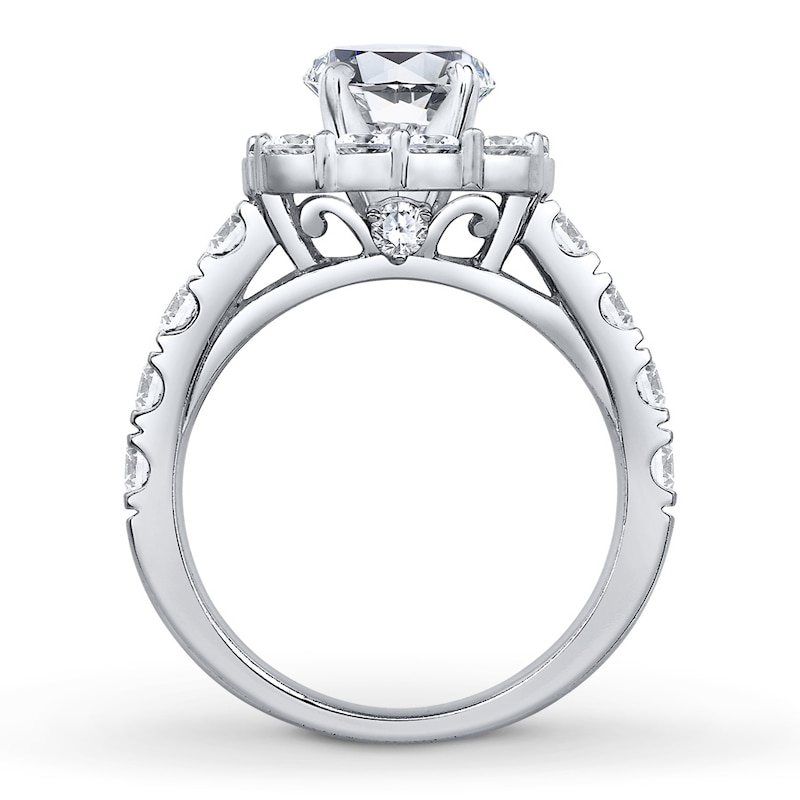 Main Image 2 of Previously Owned Colorless Diamond Ring Setting 2 ct tw Round 14K White Gold