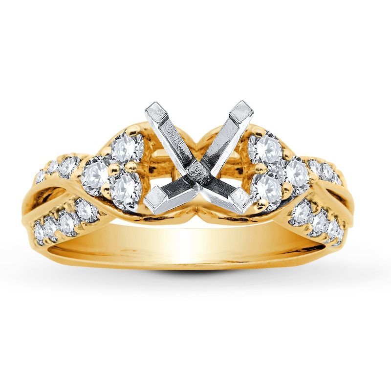 Main Image 1 of Previously Owned Hearts Desire Ring Setting 3/4 ct tw Diamonds 18K Yellow Gold