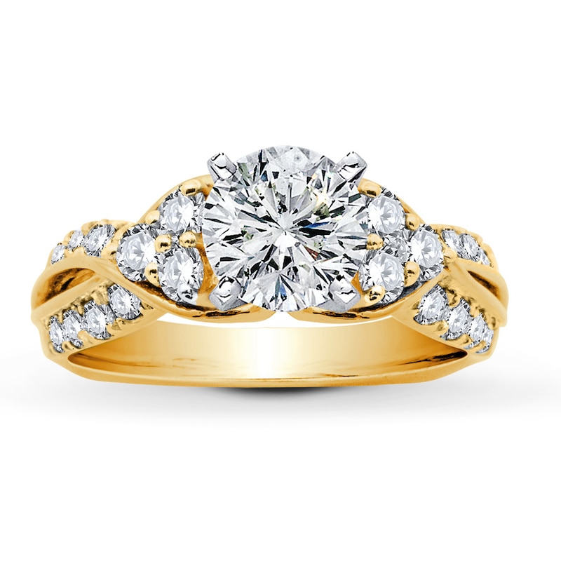 Main Image 3 of Previously Owned Hearts Desire Ring Setting 3/4 ct tw Diamonds 18K Yellow Gold