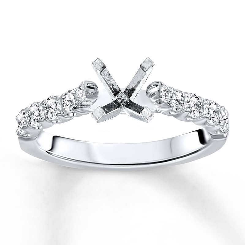 Main Image 1 of Previously Owned Diamond Ring Setting 1/2 carat tw Round 14K White Gold