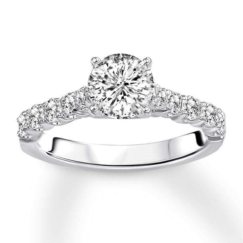 Main Image 4 of Previously Owned Diamond Ring Setting 1/2 carat tw Round 14K White Gold