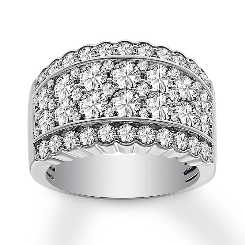Main Image 1 of Previously Owned Diamond Ring 3 carats tw Round-cut 14K White Gold