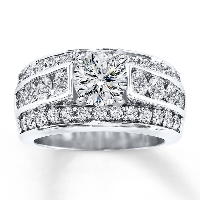 Main Image 3 of Previously Owned Diamond Ring Setting 1-5/8 ct tw Round-cut 14K White Gold