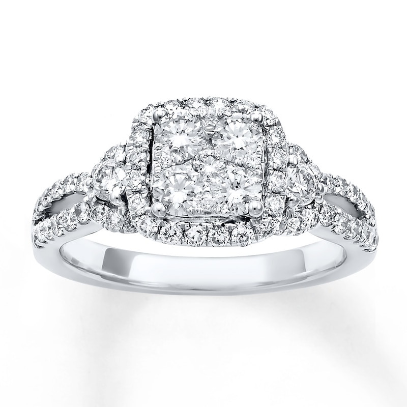 Main Image 1 of Previously Owned Diamond Engagement Ring 1-1/5 ct tw Round-cut 14K White Gold