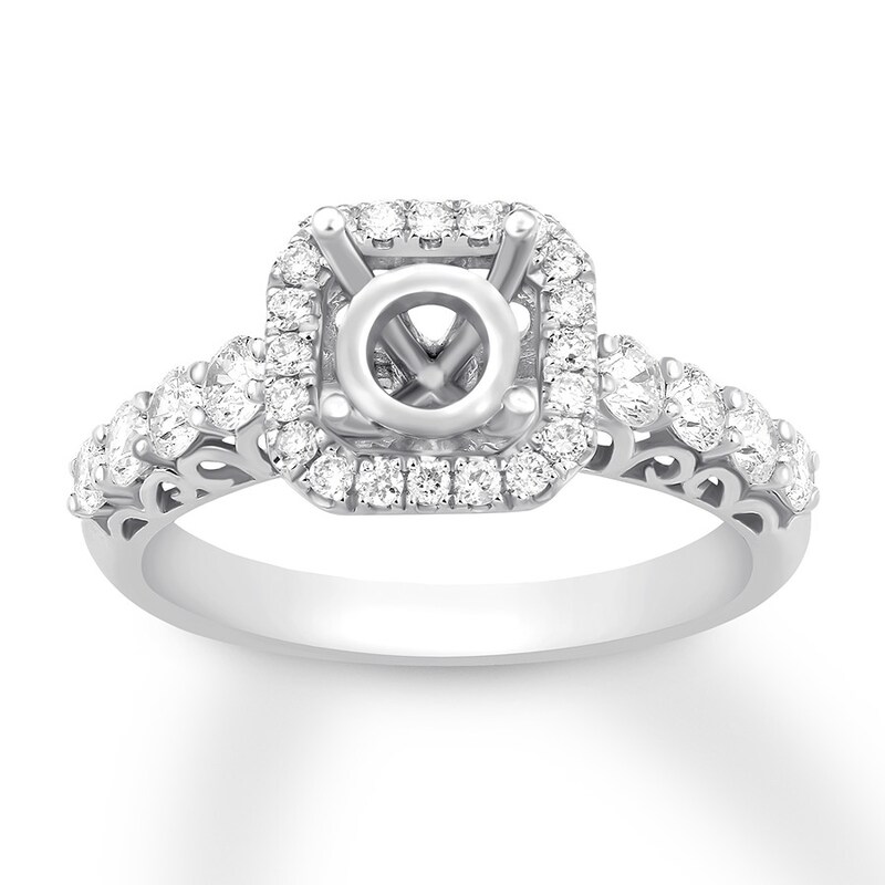 Main Image 1 of Previously Owned Diamond Ring Setting 3/4 carat tw Round 14K White Gold
