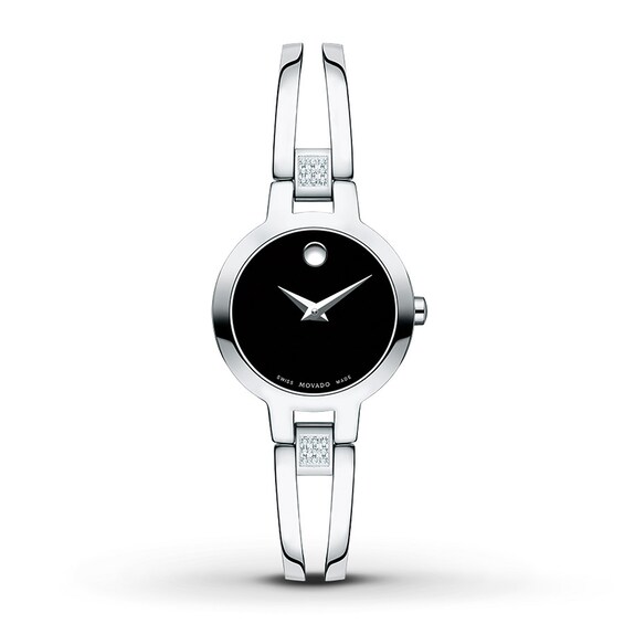 Movado Amorosa Womens watch with Diamond detail Movado Amorosa Diamond Watch with Black Dial and Stainless  main image 4