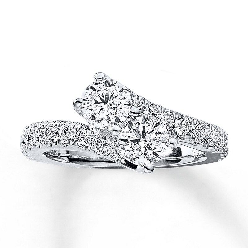 Main Image 1 of Previously Owned Ever Us Two-Stone Ring 2 ct tw Diamonds 14K White Gold