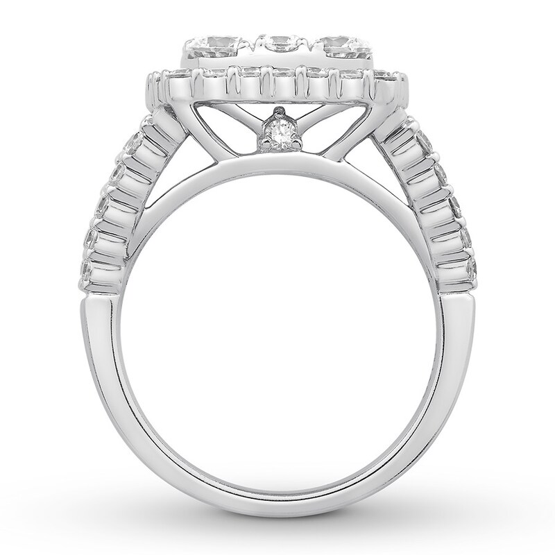 Main Image 2 of Previously Owned Diamond Engagement Ring 2-3/4 ct tw Round-cut 14K White Gold