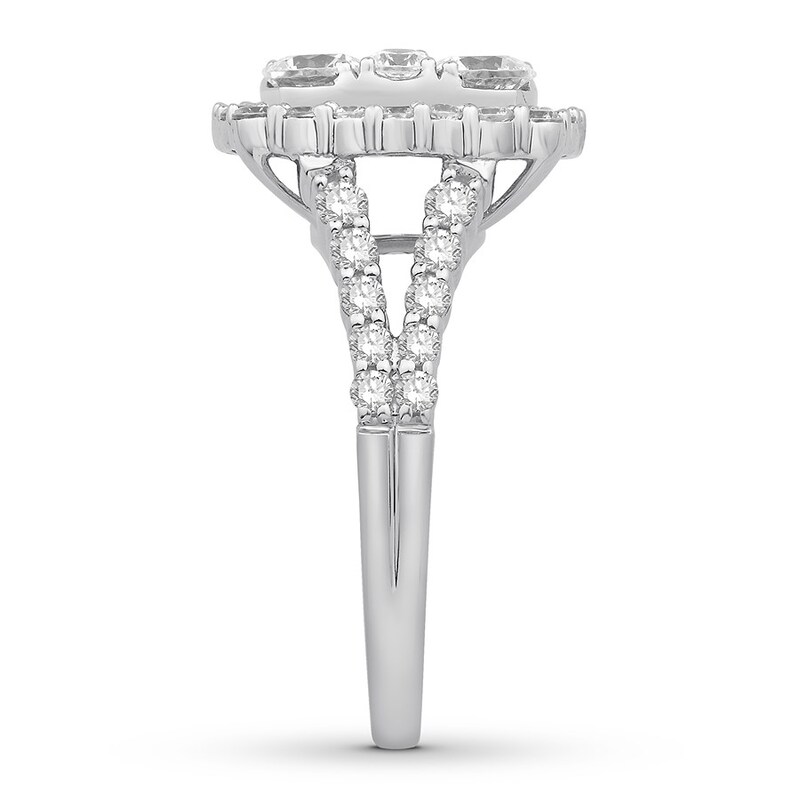 Main Image 3 of Previously Owned Diamond Engagement Ring 2-3/4 ct tw Round-cut 14K White Gold