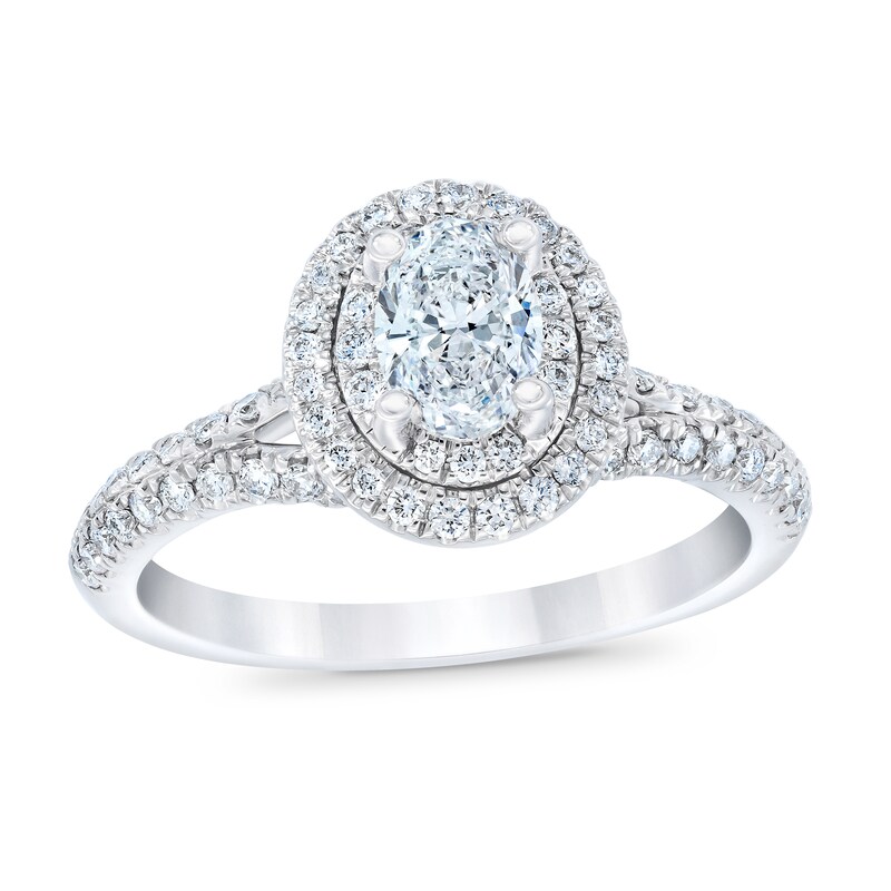 Previously Owned Royal Asscher Danica Diamond Engagement Ring 1 ct tw Oval 14K White Gold