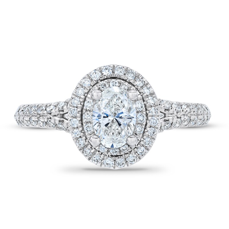 Main Image 3 of Previously Owned Royal Asscher Danica Diamond Engagement Ring 1 ct tw Oval 14K White Gold
