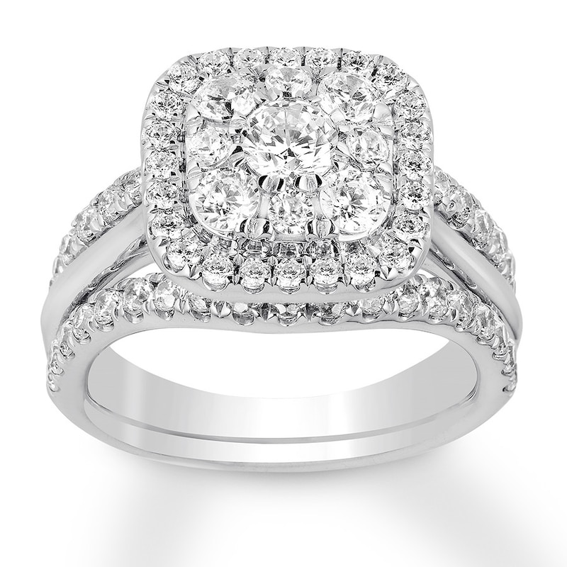 Main Image 1 of Previously Owned Diamond Engagement Ring 2 ct tw Round-cut 14K White Gold