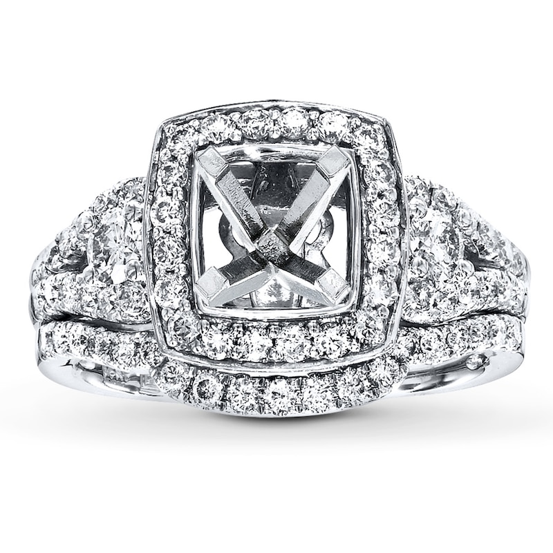 Main Image 1 of Previously Owned Diamond Bridal Setting 7/8 ct tw Round-cut 14K White Gold