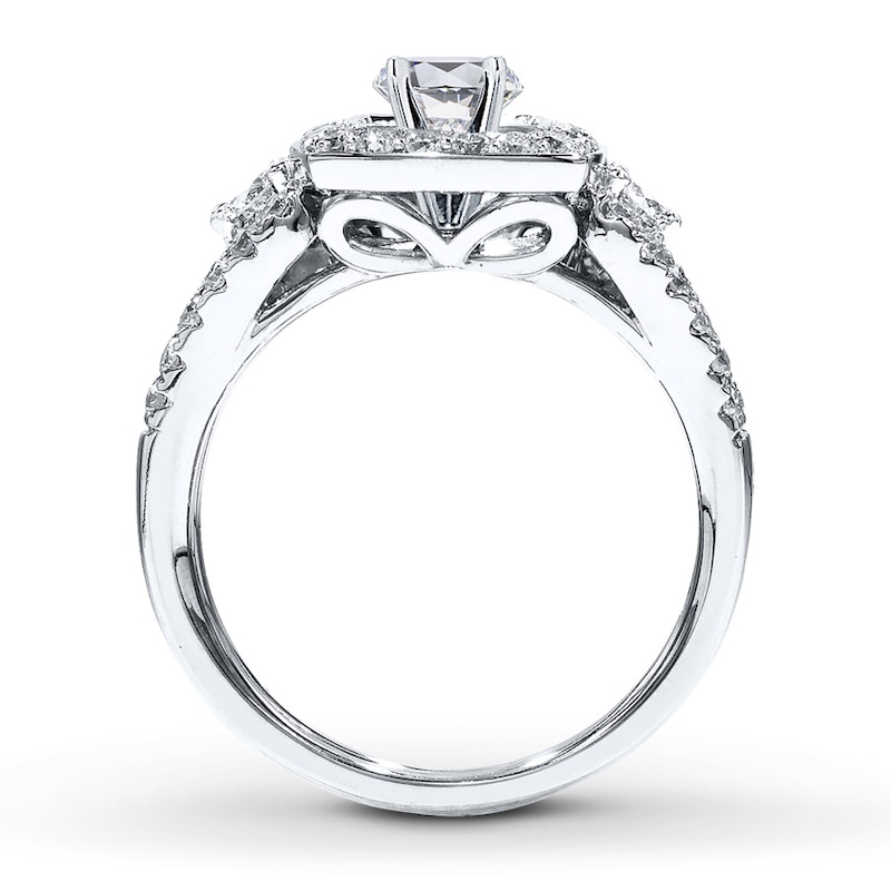 Main Image 2 of Previously Owned Diamond Bridal Setting 7/8 ct tw Round-cut 14K White Gold