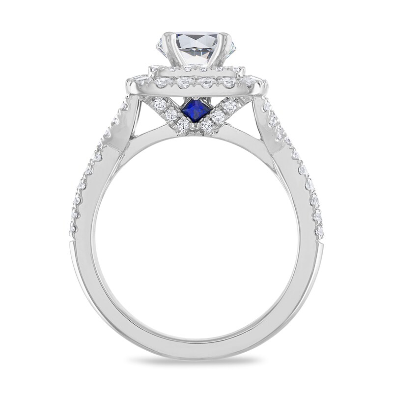 Main Image 2 of Previously Owned Vera Wang WISH Engagement Ring Setting 3/4 ct tw Round Diamonds 14K White Gold