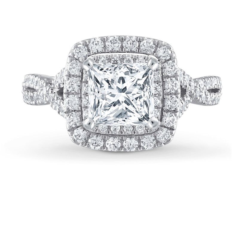 Main Image 3 of Previously Owned Vera Wang WISH Engagement Ring Setting 3/4 ct tw Round Diamonds 14K White Gold