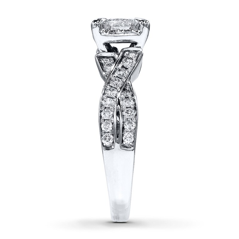 Main Image 3 of Previously Owned Diamond Engagement Ring 1 ct tw Princess-cut 14K White Gold