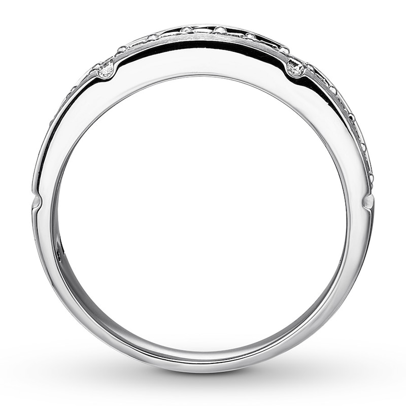 Main Image 2 of Previously Owned Men's Diamond Band 1 ct tw Round-cut 14K White Gold