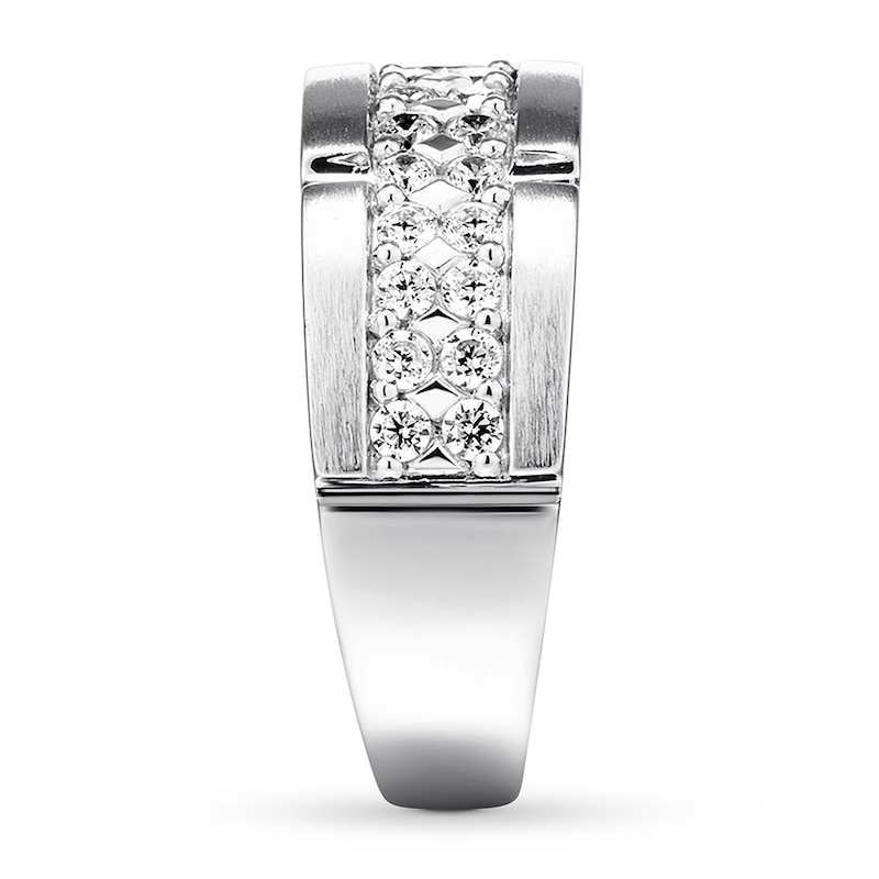 Main Image 3 of Previously Owned Men's Diamond Band 1 ct tw Round-cut 14K White Gold
