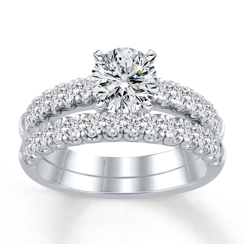 Main Image 3 of Previously Owned Diamond Bridal Setting 1 carat tw Round 14K White Gold