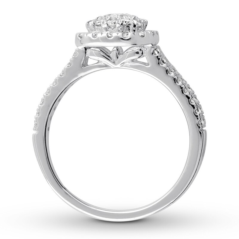 Main Image 2 of Previously Owned Diamond Engagement Ring 7/8 ct tw Round-cut 14K White Gold