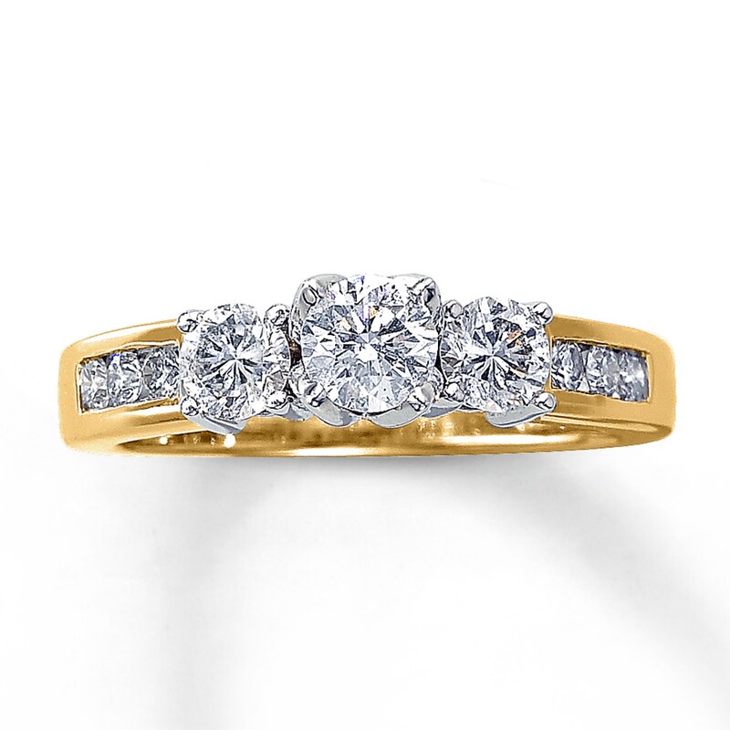 Previously Owned 3-Stone Diamond Ring 1 ct tw Round-cut 14K Yellow Gold