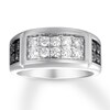 Thumbnail Image 1 of Previously Owned Black & White Diamond Men's Band 1 ct tw 14K White Gold