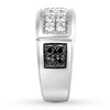 Thumbnail Image 3 of Previously Owned Black & White Diamond Men's Band 1 ct tw 14K White Gold