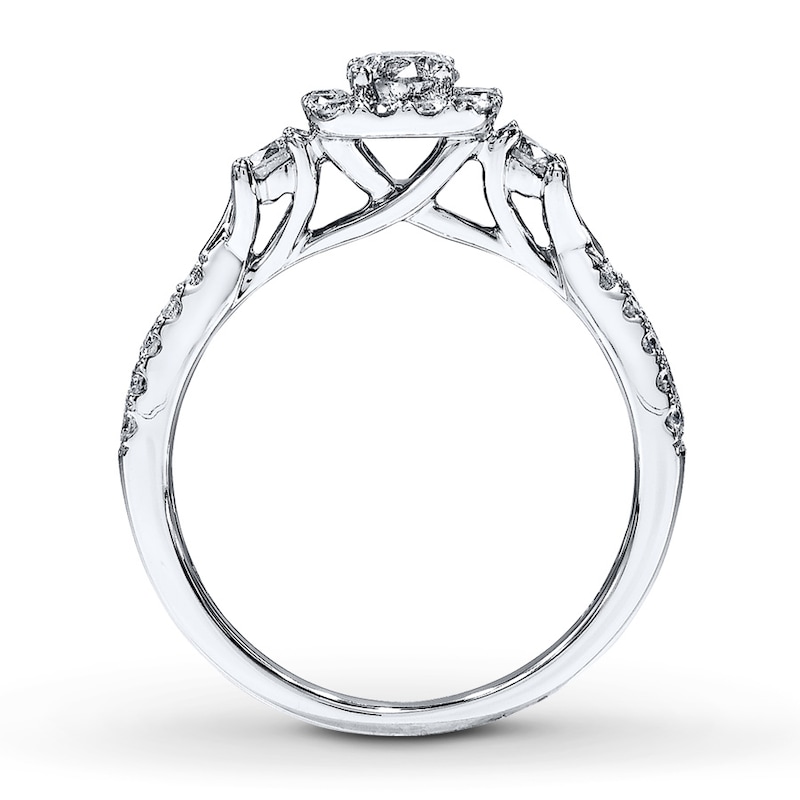 Main Image 2 of Previously Owned Diamond Engagement Ring 7/8 ct tw Round-cut 14K White Gold