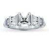 Thumbnail Image 1 of Previously Owned Diamond Ring Setting 5/8 ct tw Round/Baguette 14K White Gold
