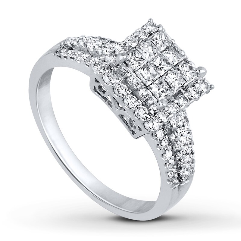 Main Image 1 of Previously Owned Diamond Ring 1 ct tw Princess-cut 14K White Gold