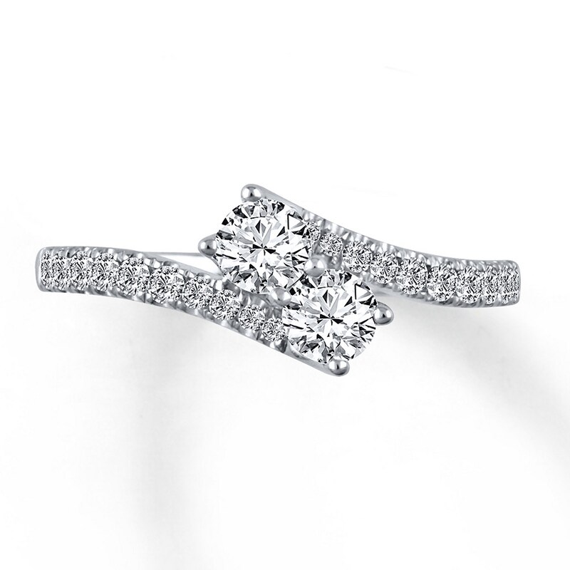 Main Image 1 of Previously Owned Ever Us Two-Stone Ring 3/4 ct tw Diamonds 14K White Gold