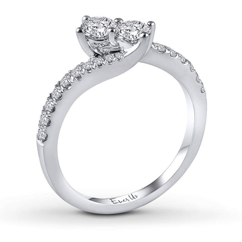 Main Image 2 of Previously Owned Ever Us Two-Stone Ring 3/4 ct tw Diamonds 14K White Gold
