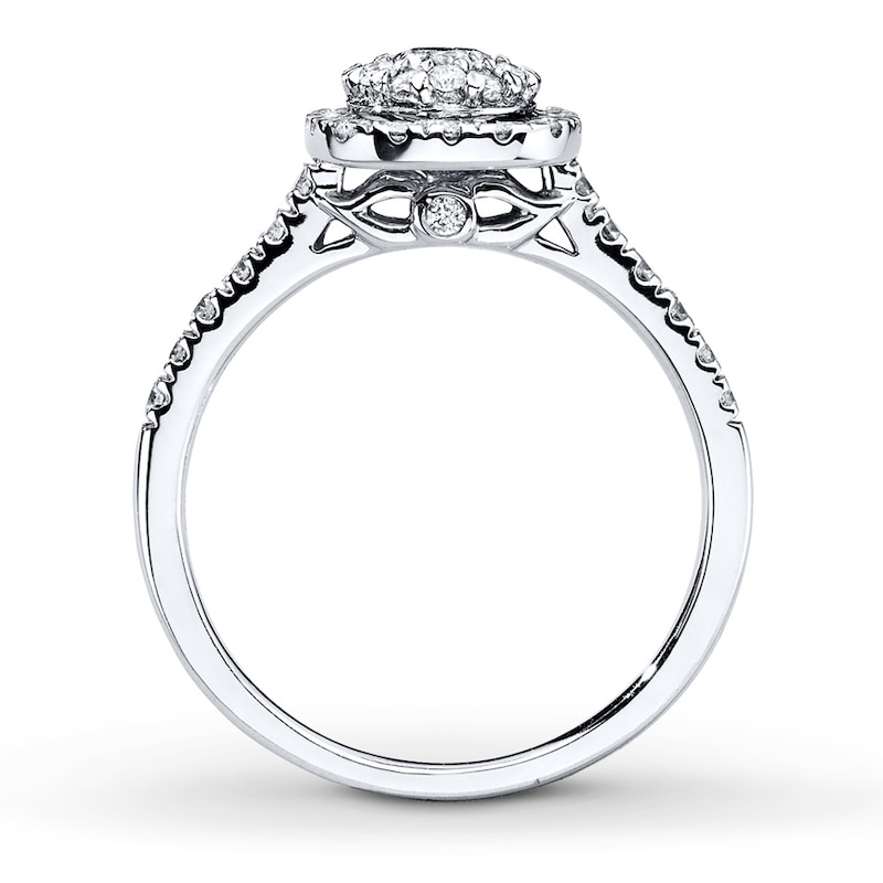 Main Image 2 of Previously Owned Diamond Engagement Ring 3/4 ct tw Round-cut 14K White Gold