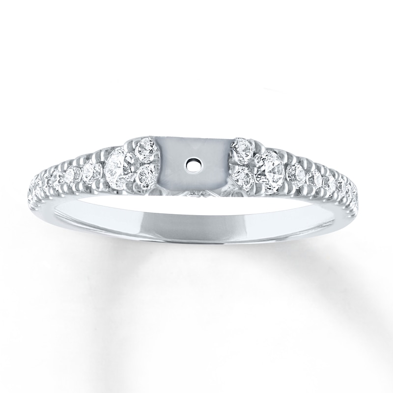 Main Image 1 of Previously Owned Diamond Ring Setting 1/2 ct tw Round-cut 14K White Gold