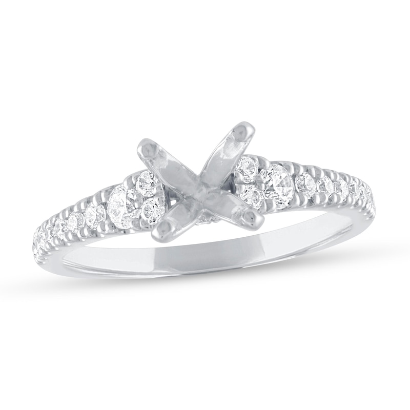 Main Image 3 of Previously Owned Diamond Ring Setting 1/2 ct tw Round-cut 14K White Gold