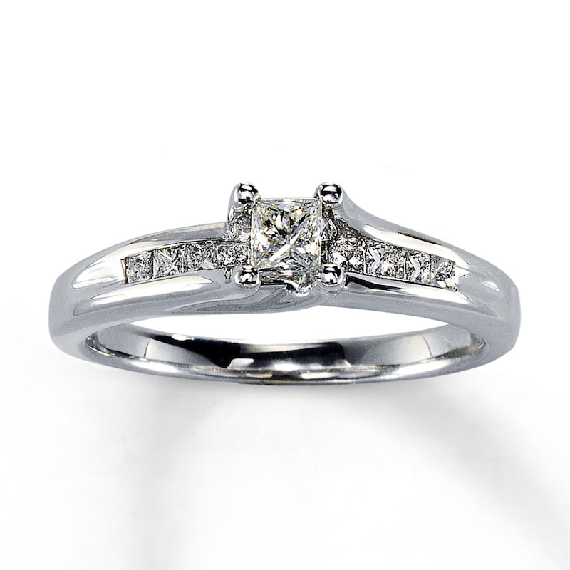 Main Image 1 of Previously Owned Diamond Ring 1/2 ct tw Princess 14K White Gold