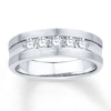 Thumbnail Image 1 of Previously Owned Men's Diamond Band 1/2 ct tw Round-cut 10K White Gold