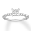 Thumbnail Image 1 of Previously Owned Diamond Engagement Ring 5/8 ct tw Princess/Round 14K White Gold