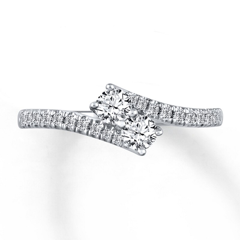 Main Image 4 of Previously Owned Ever Us Two-Stone Ring 1/2 ct tw Diamonds 14K White Gold