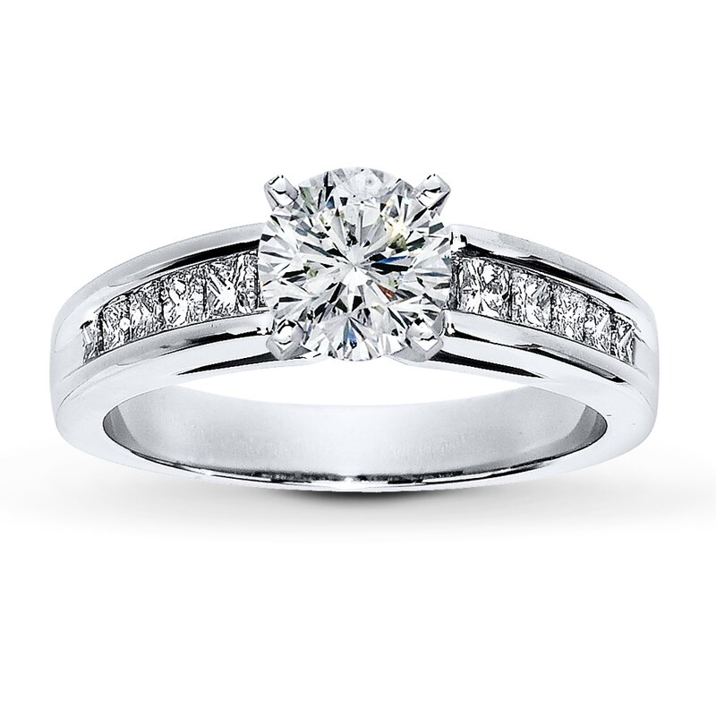 Main Image 3 of Previously Owned Diamond Ring Setting 1/2 ct tw Princess-Cut 14K White Gold