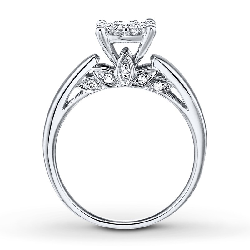 Main Image 2 of Previously Owned Diamond Promise Ring 1/2 ct tw Round 10K White Gold
