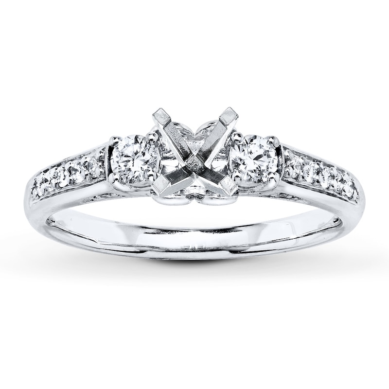 Main Image 1 of Previously Owned Diamond Ring Setting 1/3 ct tw Round-cut 14K White Gold