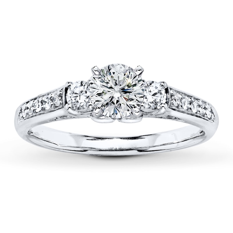 Main Image 2 of Previously Owned Diamond Ring Setting 1/3 ct tw Round-cut 14K White Gold