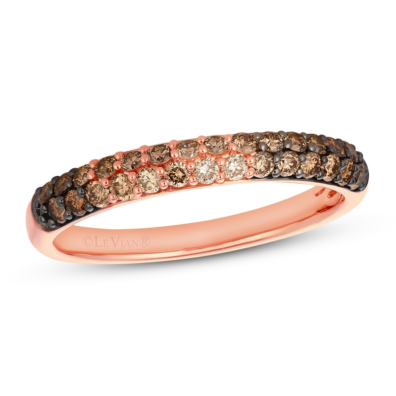 Main Image 1 of Previously Owned Le Vian Chocolate Ombre Ring 1/2 ct tw Diamonds 14K Strawberry Gold