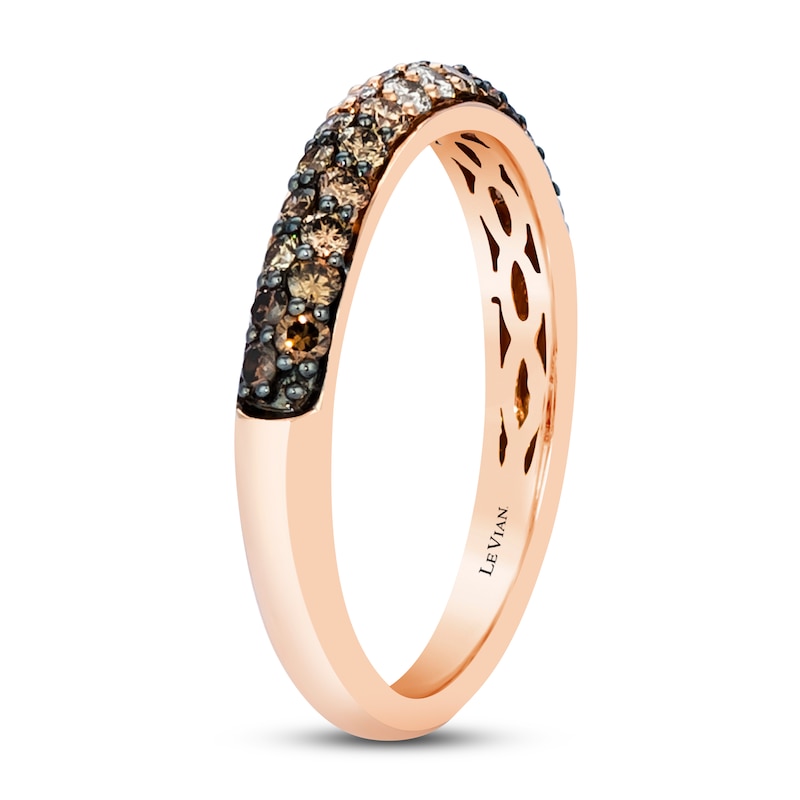 Main Image 2 of Previously Owned Le Vian Chocolate Ombre Ring 1/2 ct tw Diamonds 14K Strawberry Gold