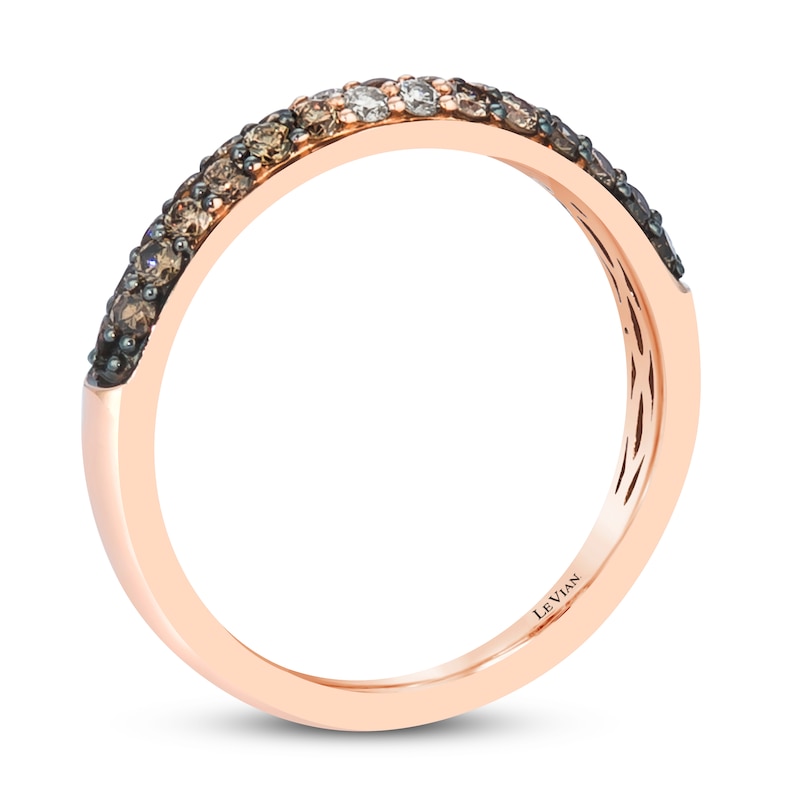 Main Image 3 of Previously Owned Le Vian Chocolate Ombre Ring 1/2 ct tw Diamonds 14K Strawberry Gold