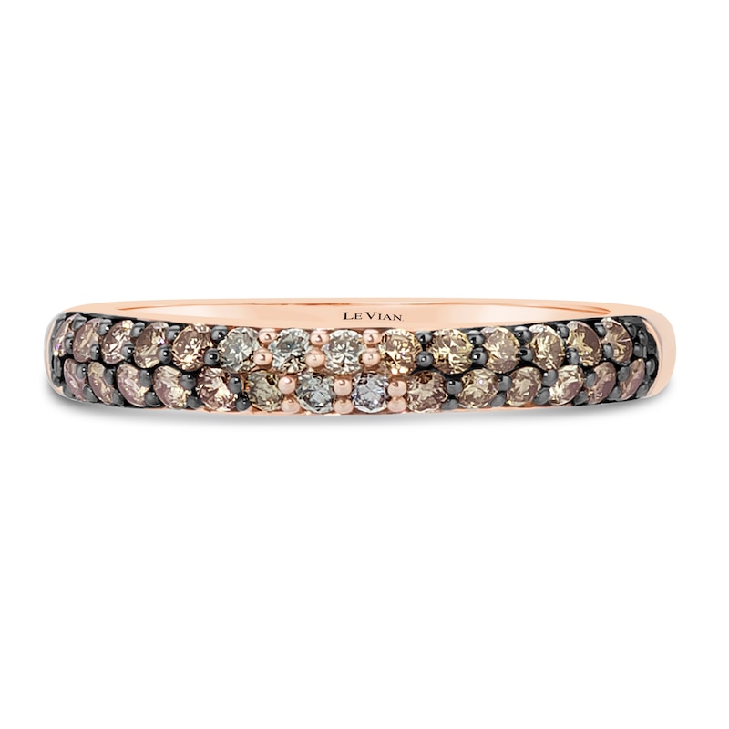 Main Image 4 of Previously Owned Le Vian Chocolate Ombre Ring 1/2 ct tw Diamonds 14K Strawberry Gold