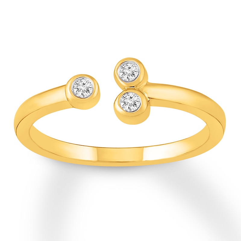 Main Image 1 of Previously Owned Diamond Midi Ring 1/15 carat tw Bezel-set 10K Yellow Gold